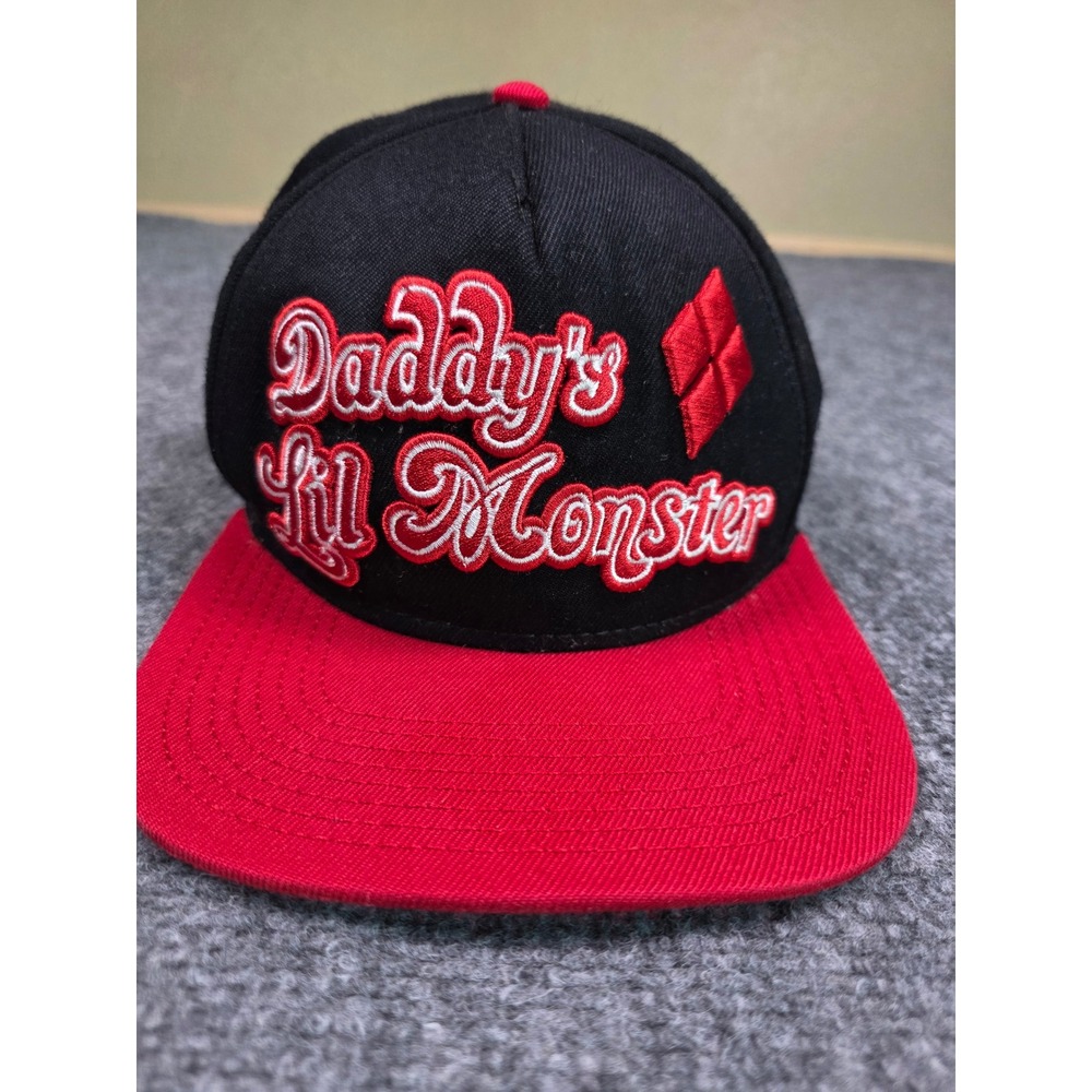 Suicide Squad Snapback Hat Unisex OSFM Black Red Harley Quinn Daddys Lil Monster